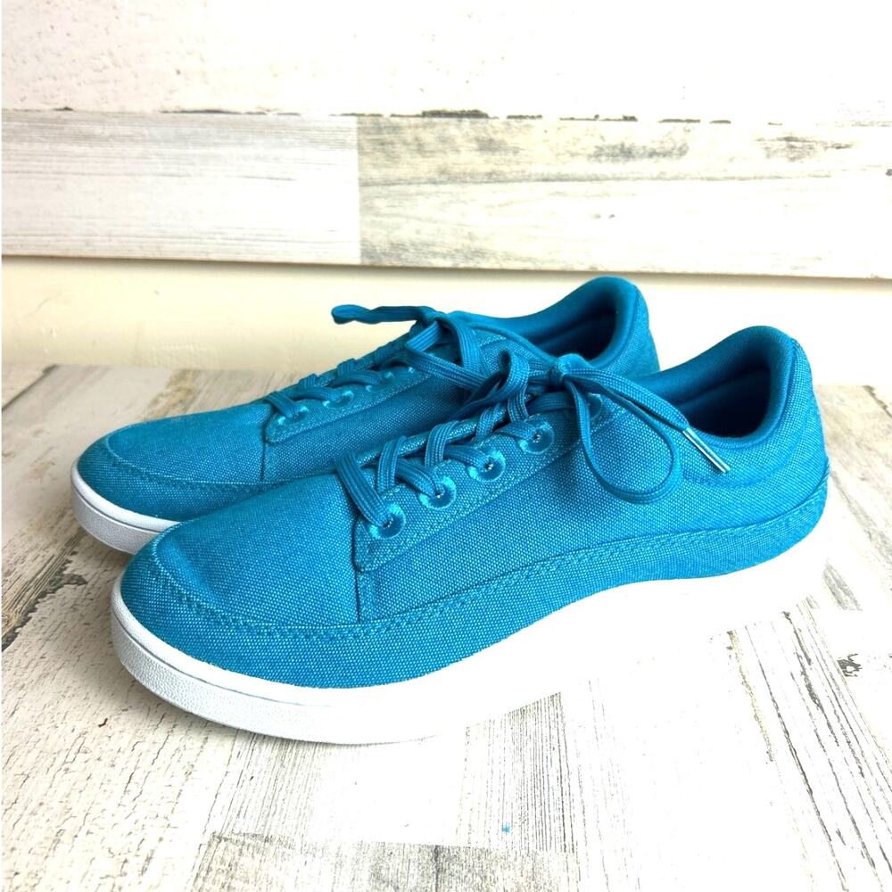 Allbirds Women’s 9.5 Blue Lace-Up Canvas Pacers Everyday Sneakers NEW